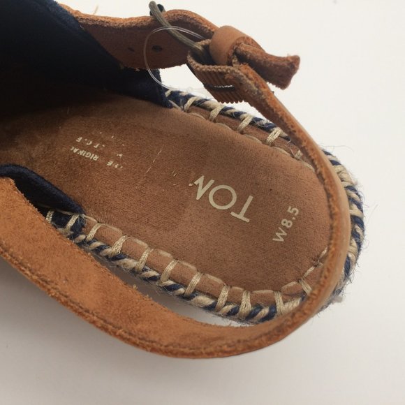 Toms Espadrille Wedge Sandals Navy 8.5 NWOT - Picture 8 of 9